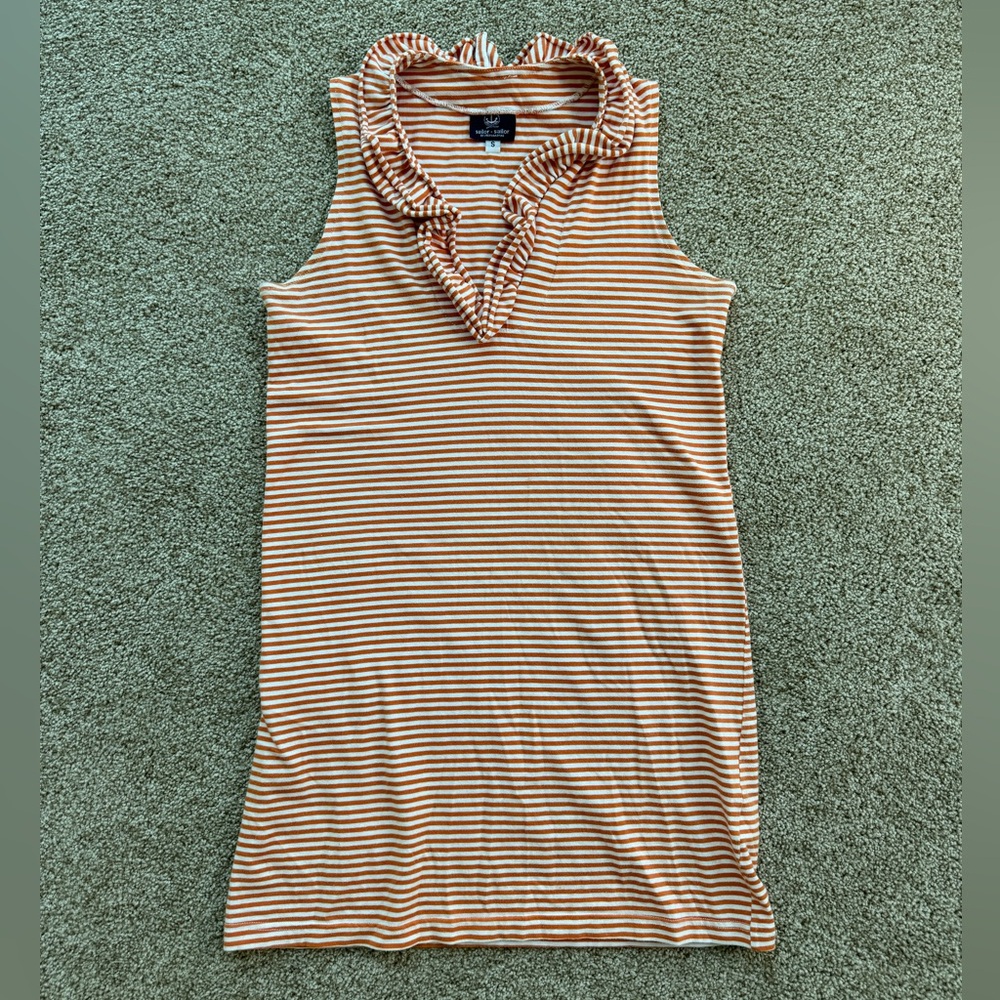 Sailor Sailor Orange & White Striped Mini Dress - Size S